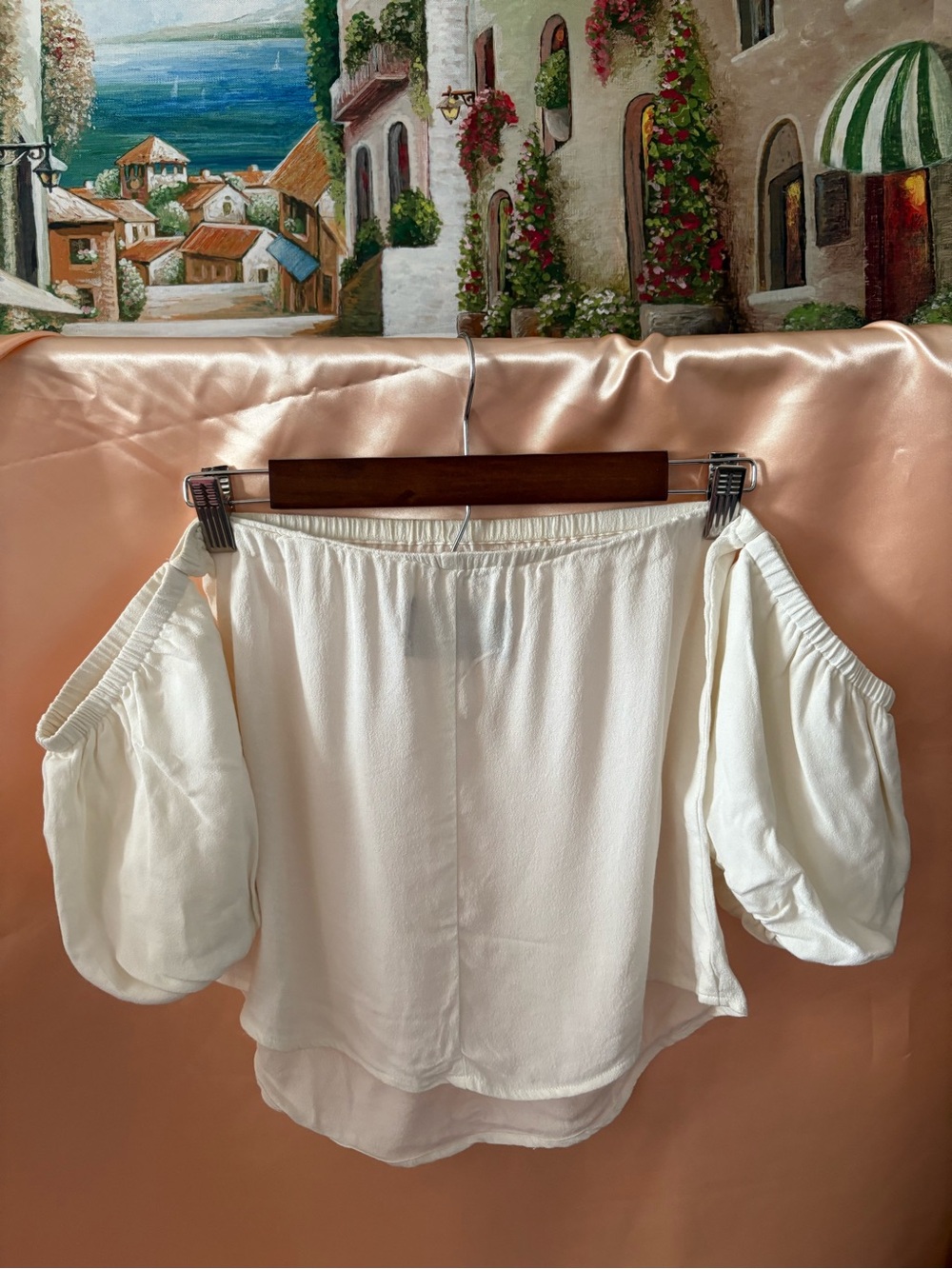 Reformation Off Shoulder Rayon White Top ✨Size Small - Picture 2 of 6